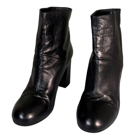 Marni Shoes - Marni Black Leather Block Heel Ankle Boots Size IT 39 size 9